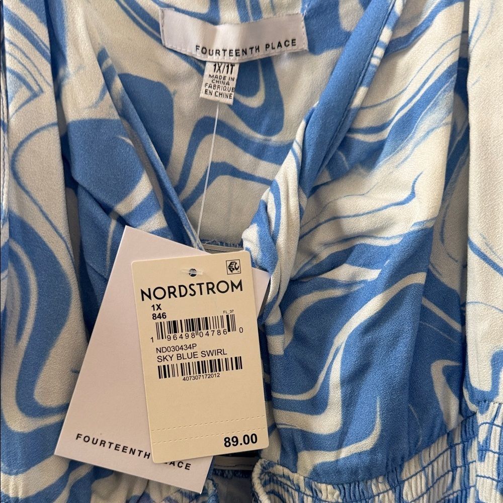Fourteenth Place Blue and White Swirl Maxi Dress - Picture 2 of 3